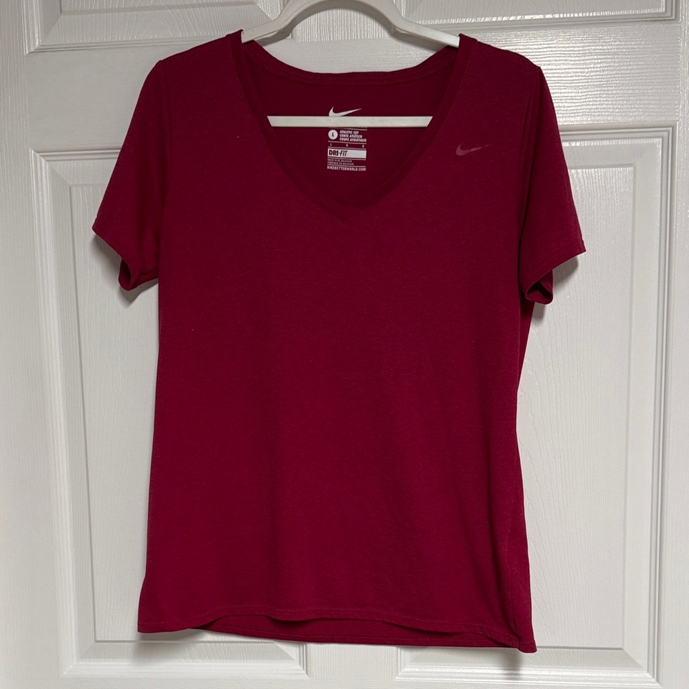 Nike Women's Short Sleeve Tee in Deep Red